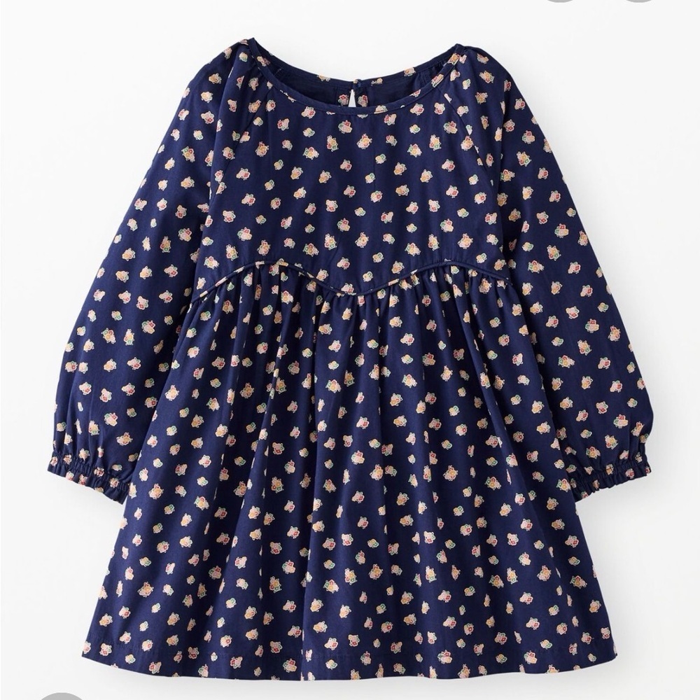 Hanna Andersson Long Sleeved Poplin Dress 6-12 Months